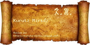 Kurutz Mirkó névjegykártya